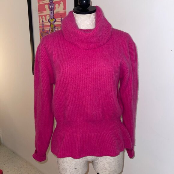 Pierre Cardin Vintage Womens Sweater Size Large Pink Peplum Waist Casual - Picture 4 of 6